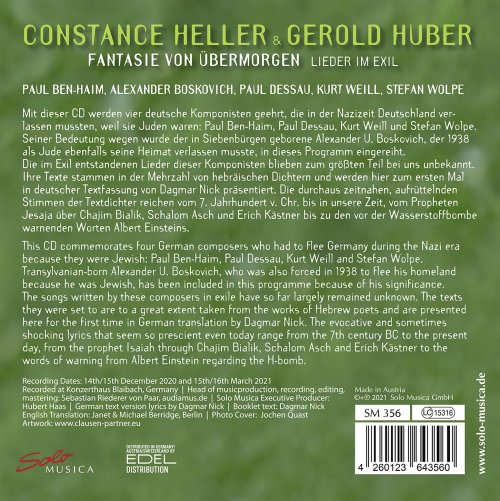 Gerold Huber, Constance Heller - Fantasie von übermorgen: Songs in Exile (2021) [Hi-Res]