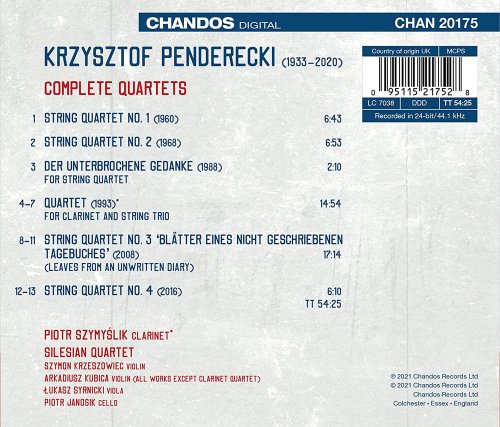 Silesian Quartet, Piotr Szymyslik - Penderecki: Complete Quartets (2021)