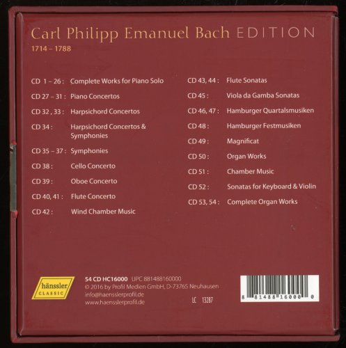 VA - CPE Bach Edition: Symphonies, Concertos, Sonatas, Chamber Music [54CD Box Set] (2017)