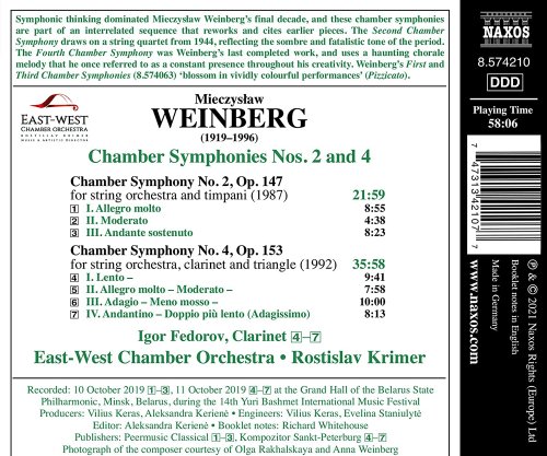 East-West Chamber Orchestra, Rostislav Krimer - Weinberg: Chamber Symphonies Nos. 2 & 4 (2021) [Hi-Res]