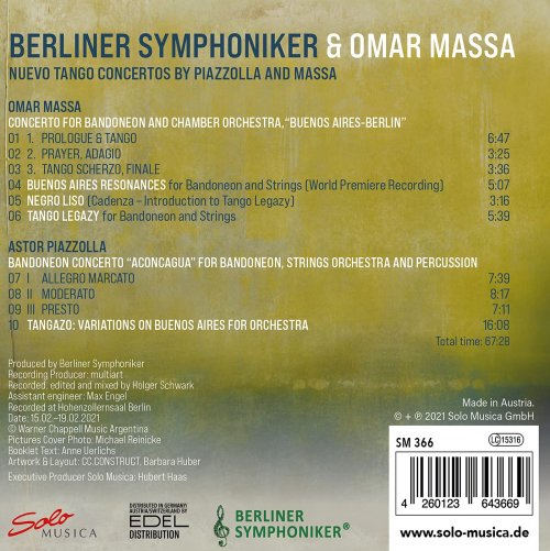 Berliner Symphoniker, Omar Massa & Mark Laycock - Nuevo Tango Concertos by Piazzolla and Massa (2021) [Hi-Res]