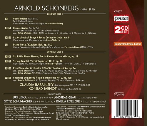 Claudia Barainsky, Konrad Jarnot, Urs Liska, Andreas Grau, Gotz Schumacher, Irmela Roelcke - Schoenberg: Piano Arrangements (2016)