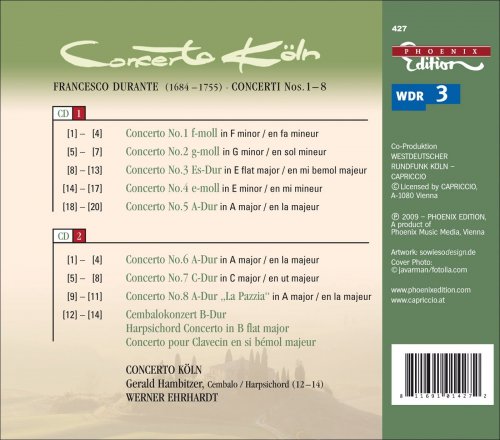 Gerald Hambitzer, Concerto Köln, Werner Ehrhardt - Durante: Concerti Nos. 1-8 (2009)