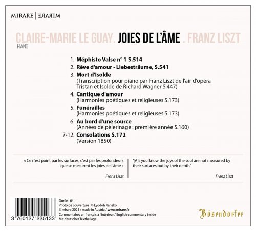 Claire-Marie Le Guay - Liszt: Joies de l'âme (2021) [Hi-Res]