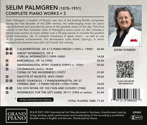 Jouni Somero - Palmgren: Complete Piano Works, Vol. 3 (2021)