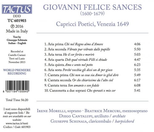 Irene Morelli, Beatrice Mercuri, Diego Cantalupi & Giuseppe Schinaia - Sances: Capricci Poetici, Vol. 1 (2017)