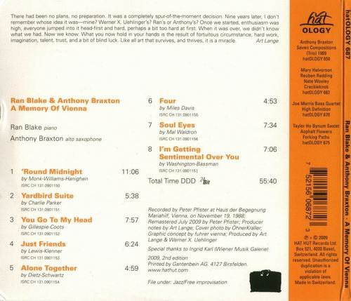 Ran Blake & Anthony Braxton - A Memory Of Vienna (1988)