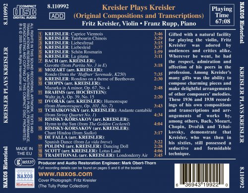 Fritz Kreisler, Franz Rupp - Kreisler plays Kreisler (2005)