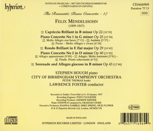 Stephen Hough - Mendelssohn: Piano Concertos (Romantic Piano Concerto, Vol. 17) (1997) CD-Rip