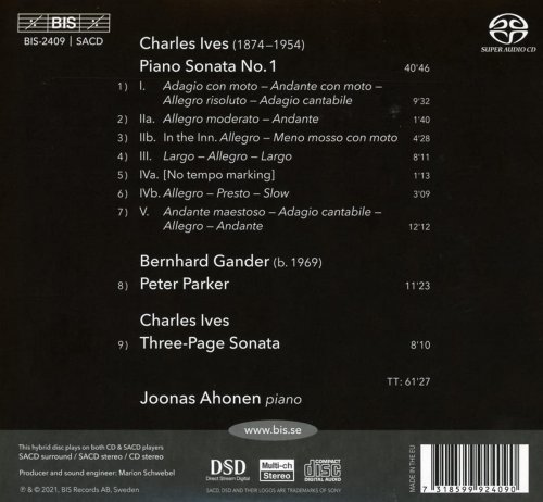 Joonas Ahonen - Charles Ives & Bernhard Gander: Piano Works (2021) CD-Rip