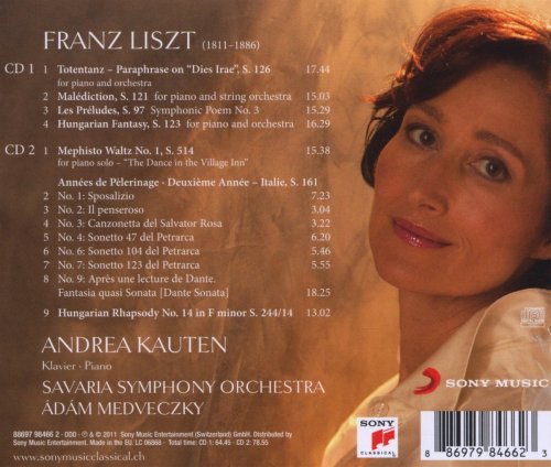 Savaria Symphony Orchestra, Ádám Medveczky, Andrea Kauten - Liszt: Works For Piano And Orchestra / Années De Pèlerinage II (2012) [Hi-Res 24bits-96.0kHz]