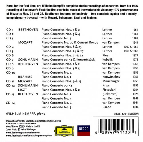 Wilhelm Kempff - The Concerto Recordings [14CD] (2013)