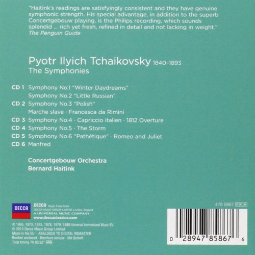 Bernard Haitink, Royal Concertgebouw Orchestra - Tchaikovsky: The Symphonies [6CD] (2013)