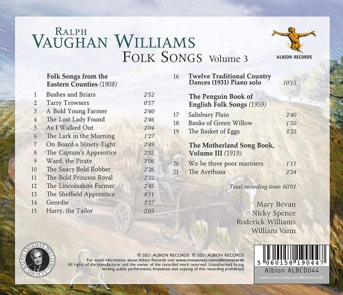 Mary Bevan, Nicky Spence, Roderick Williams, William Vann - Ralph Vaughan Williams: Folk Songs, Vol. 3 (2021) [Hi-Res]