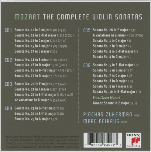 Pinchas Zukerman & Marc Neikrug - Mozart: The Complete Violin Sonatas [7CD] (2013)