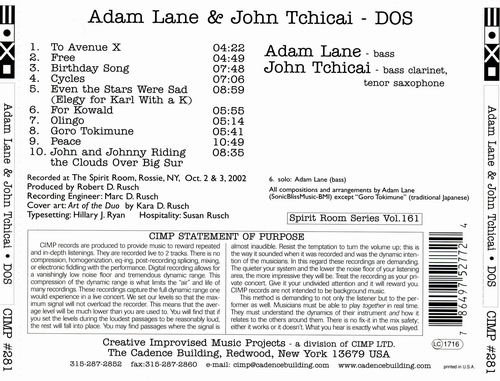 Adam Lane & John Tchicai - DOS (2003)