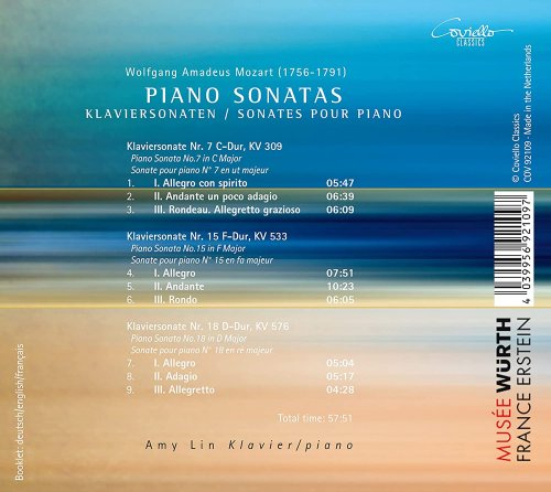 Amy Lin - Mozart: Piano Sonatas, Nos. 7, 15 & 18 (2021) [Hi-Res]