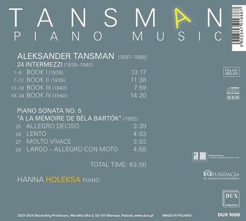 Hanna Holeksa - Tansman: Piano Music (2021) [Hi-Res]