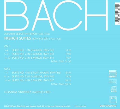Lilianna Stawarz - J.S. Bach: French Suites Nos. 1-6, BWVV 812-817 (2021)