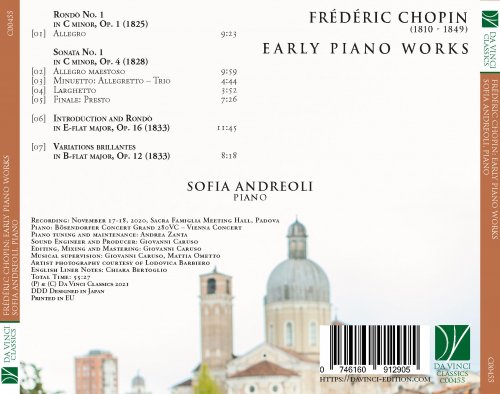 Sofia Andreoli - Chopin: Early Piano Works (2021) [Hi-Res]