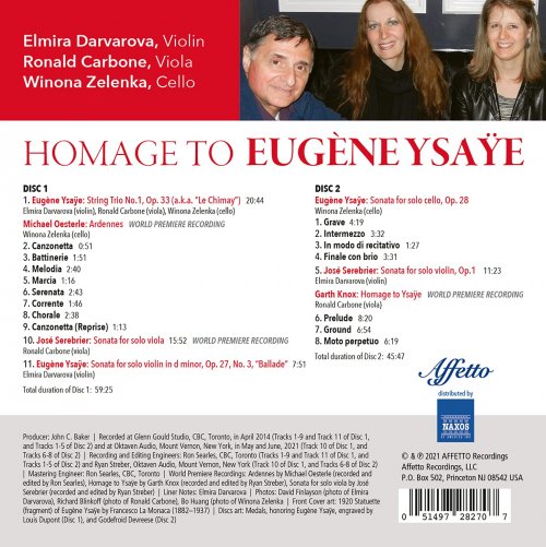 Elmira Darvarova - Homage to Eugène Ysaÿe (2021) Hi-Res