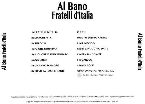 Al Bano Carrisi - Fratelli D'Italia (2012) CD-Rip