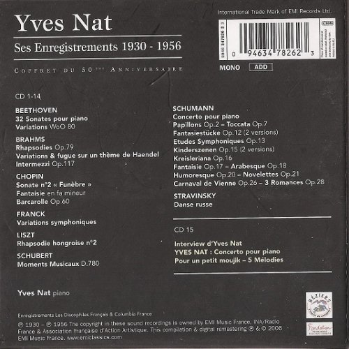 Yves Nat - Ses Enregistrements 1930-1956 (2006) [15CD Box Set]