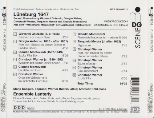 Ensemble Lanterly - Lüneburg 1647: Sacred Concertos (1995) CD-Rip