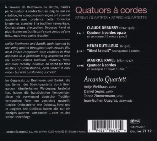 Arcanto Quartett - Debussy - Dutilleux - Ravel: Quatuors à cordes (2011) [Hi-Res]