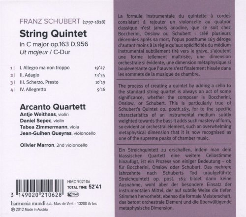 Arcanto Quartett & Olivier Marron - Schubert: String Quintet Op. 163 (2012) [Hi-Res]