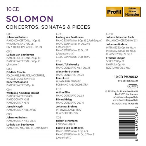 Henry Holst, Anthony Pini, Gregor Piatigorsky, Solomon - Concertos, Sonatas & Pieces [10CD] (2020)