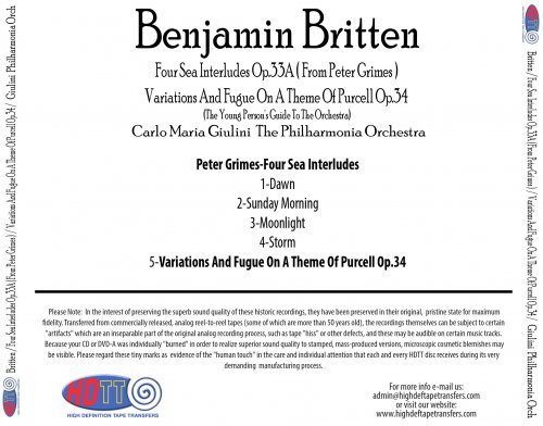 Carlo Maria Giulini -  Britten: Four Sea Interludes (1964) [2015] Hi-Res