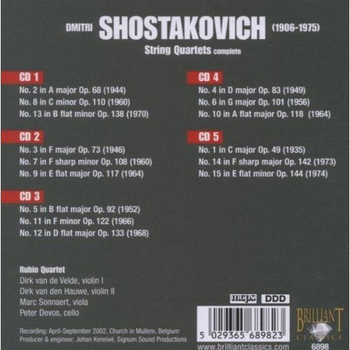 Rubio Quartet - Shostakovich: Complete String Quartets (2004) [5CD Box Set]