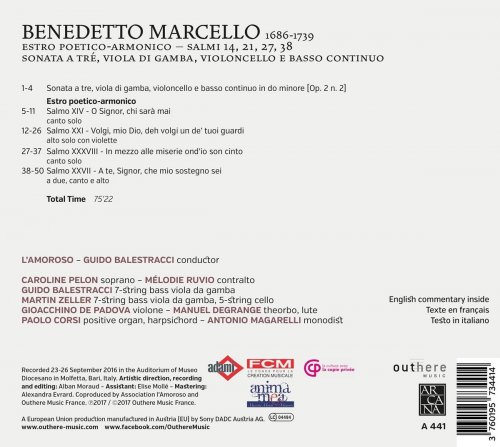 Caroline Pelon, Mélodie Ruvio, L'Amoroso and Guido Balestracci - Marcello: Estro Poetico-Armonico (2017) [Hi-Res]