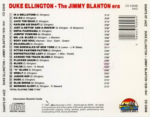 Duke Ellington - The Jimmy Blanton Era: 1939-1941 (1990)