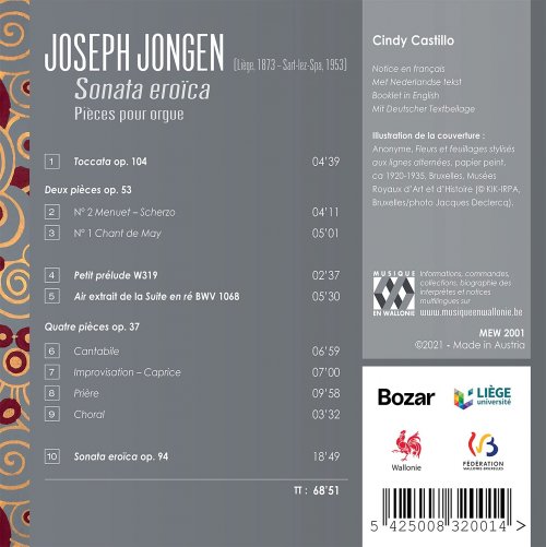 Cindy Castillo - Jongen: Sonata eroïca. Pièces pour orgue (2021) [Hi-Res]