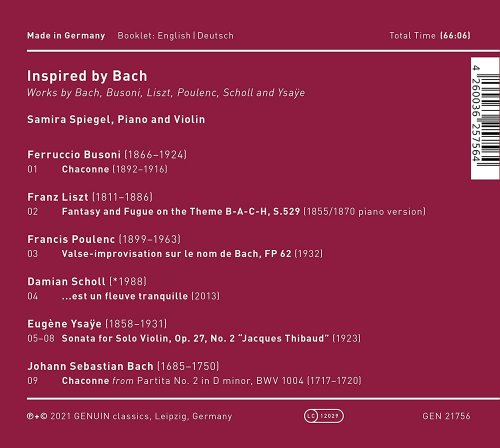 Samira Spiegel - Inspired by Bach (2021) [Hi-Res]