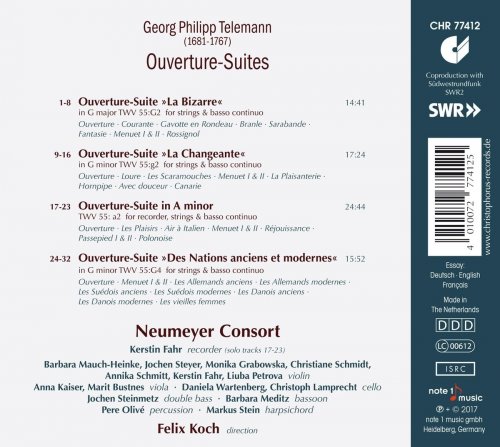 Neumeyer Consort & Felix Koch - Telemann: Ouverture-suites (2017)