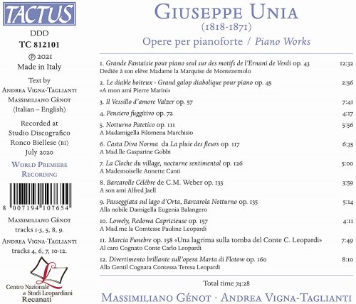 Massimiliano Génot & Andrea Vigna-Taglianti - Unia: Piano Works (2021) [Hi-Res]