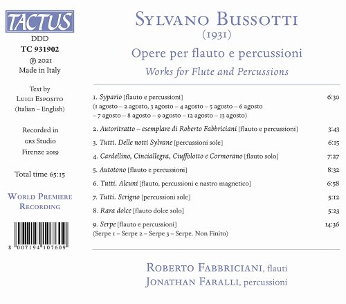 Roberto Fabbriciani, Jonathan Faralli - Bussotti: Works for Flute & Percussion (2021) [Hi-Res]