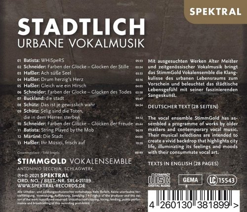 StimmGold Vokalensemble - Stadtlich - Urbane Vokalmusik (2021) [Hi-Res]