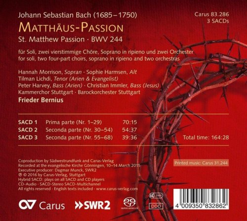 Kammerchor Stuttgart, Barockorchester Stuttgart, Frieder Bernius - Johann Sebastian Bach: Matthäus-Passion (2016)