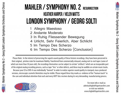 Georg Solti - Mahler: Symphony No. 2 (1966) [2015] Hi-Res