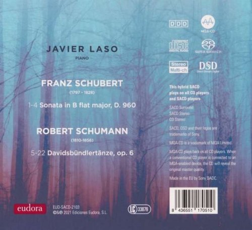 Javier Laso - Schubert & Schumann: Sonata D. 960 - Davisdbündlertänze, op. 6 (2021) [DSD & Hi-Res]