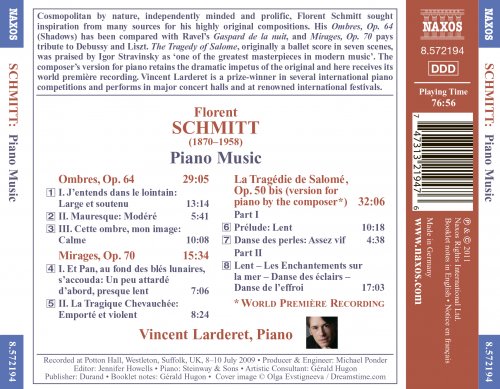 Vincent Larderet - Florent Schmitt: Piano Music (2011)