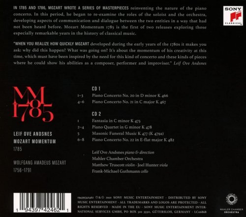 Leif Ove Andsnes - Mozart Momentum - 1785 (2021) CD-Rip