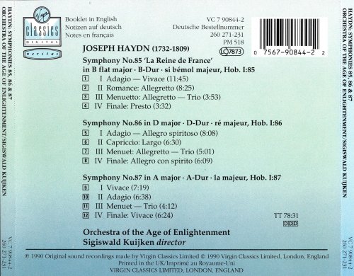 Sigiswald Kuijken - Haydn: Symphonies No. 85 'La Reine', No. 86, No. 87 (1990)