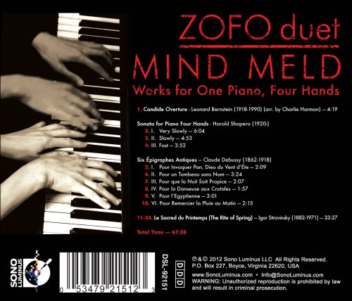 ZOFO duet - Mind Meld: Works for One Piano, Four Hands (2012) [Hi-Res]