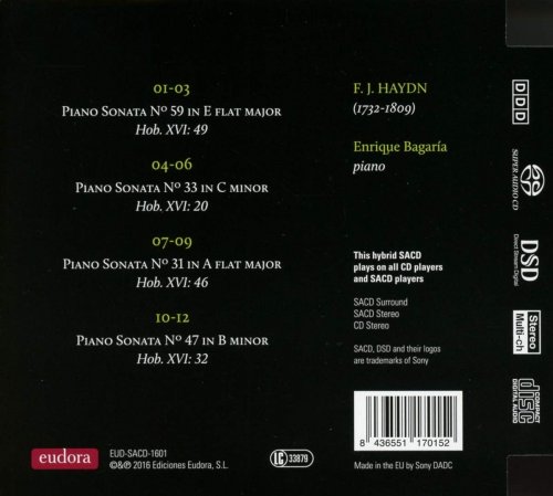 Enrique Bagaría - Enrique Bagaría: Plays Haydn Sonatas No. 31, 33, 47 & 59 (2016) [DSD & Hi-Res]