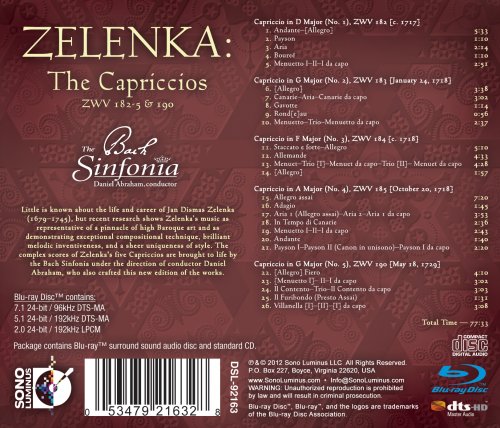 The Bach Sinfonia - Zelenka: The Capriccios (2012) [Hi-Res]